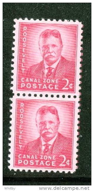 1946 Canal Zone 2 Cent Theodore Roosevelt Issue  #138  MNH Pair - Canal Zone