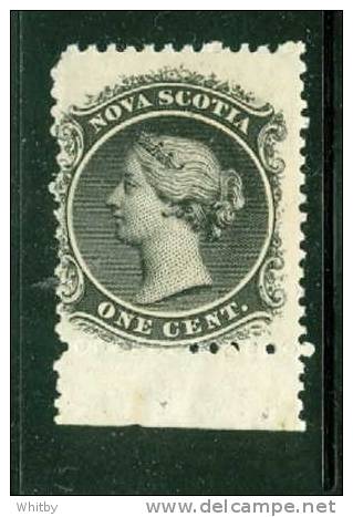 1860 Nova Scotia 1 Cent Queen Victoria Issue  #8  MLH With Tab - Unused Stamps