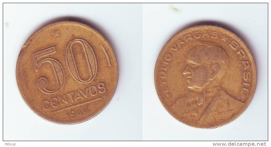 Brazil 50 Centavos 1944 GETULIO VARGAS - Brésil