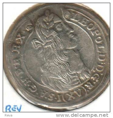 HUNGARY 15 KRAICZAR KING BUST FRONT EMBLEM BACK 1676 KB. KM175 SILVER READ DESCRIPTION CAREFULLY!!! - Hongrie