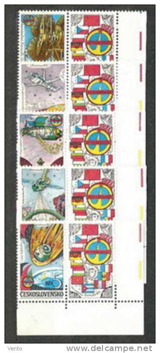 CS 1984 Mi 2758-62 ** MNH K Right, Bottom Corner - Neufs