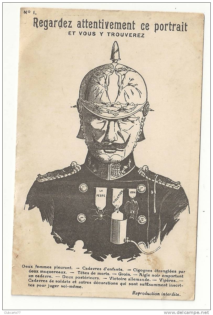 Guerre 1914-18 (illustration) : Trompe L´oeil De Guillaume II Répandant Les Malheurs Env 1914 (animé) - Guerre 1914-18