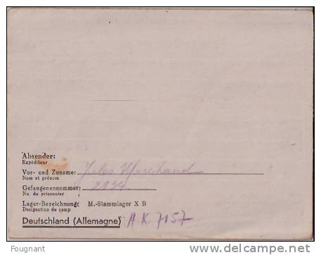 BELGIQUE : :1942:Lettre De Prisonnier.oblit.Feldpost +Cachet Stalag XB-23-geprüft.Lettre Envoyée à METTET(Belgique). - WW II (Covers & Documents)