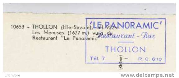 Cpsm THOLLON Restaurant Bar Le Panoramic - 10653 Ed Cellard Tampon - Thollon