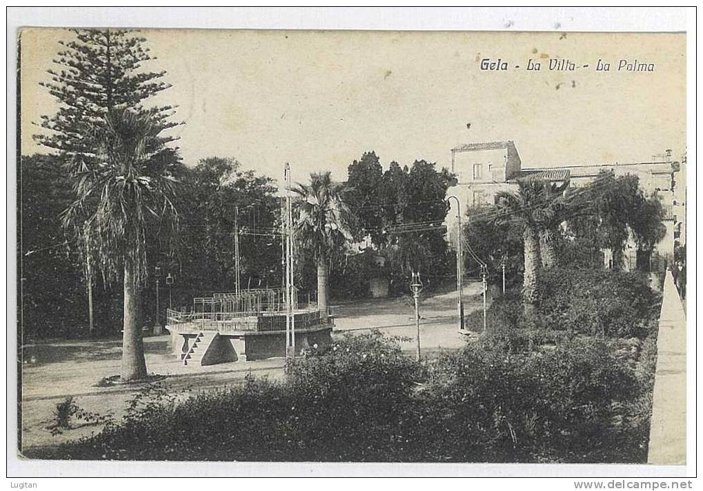 Cartolina - CALTANISSETTA - GELA - LA VILLA LA PALMA - SICILIA - SICILY- ANNO 1930 - Caltanissetta