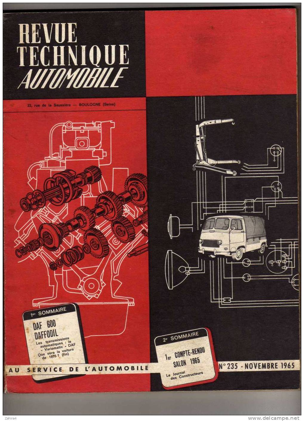 REVUE  TECHN  AUTOMOBILE  -  N° 235  -  Novembre 1965  -  DAF 600  -  DAFFODIL - Auto