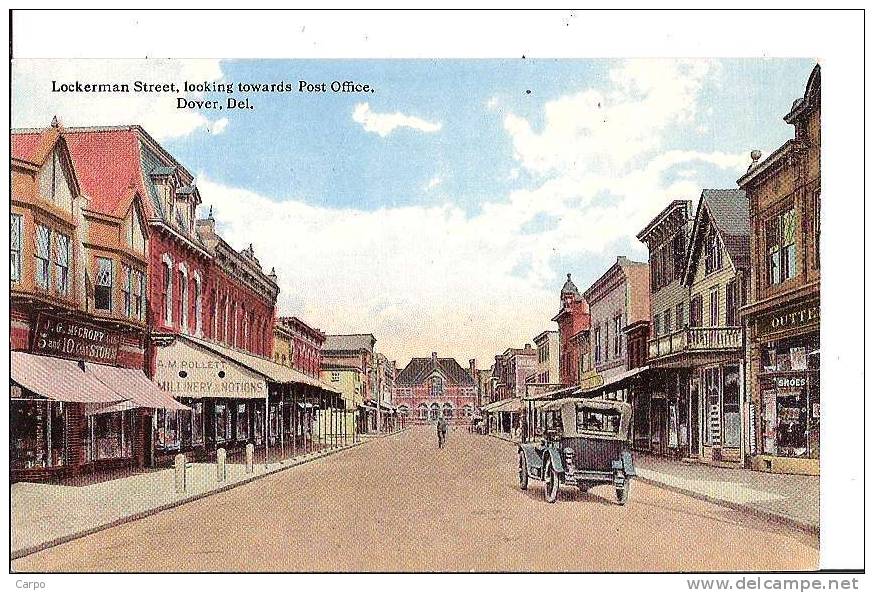 DELAWARE (DE). - DOVER. Lockerman Street, Looking Towards Post Office. - Dover