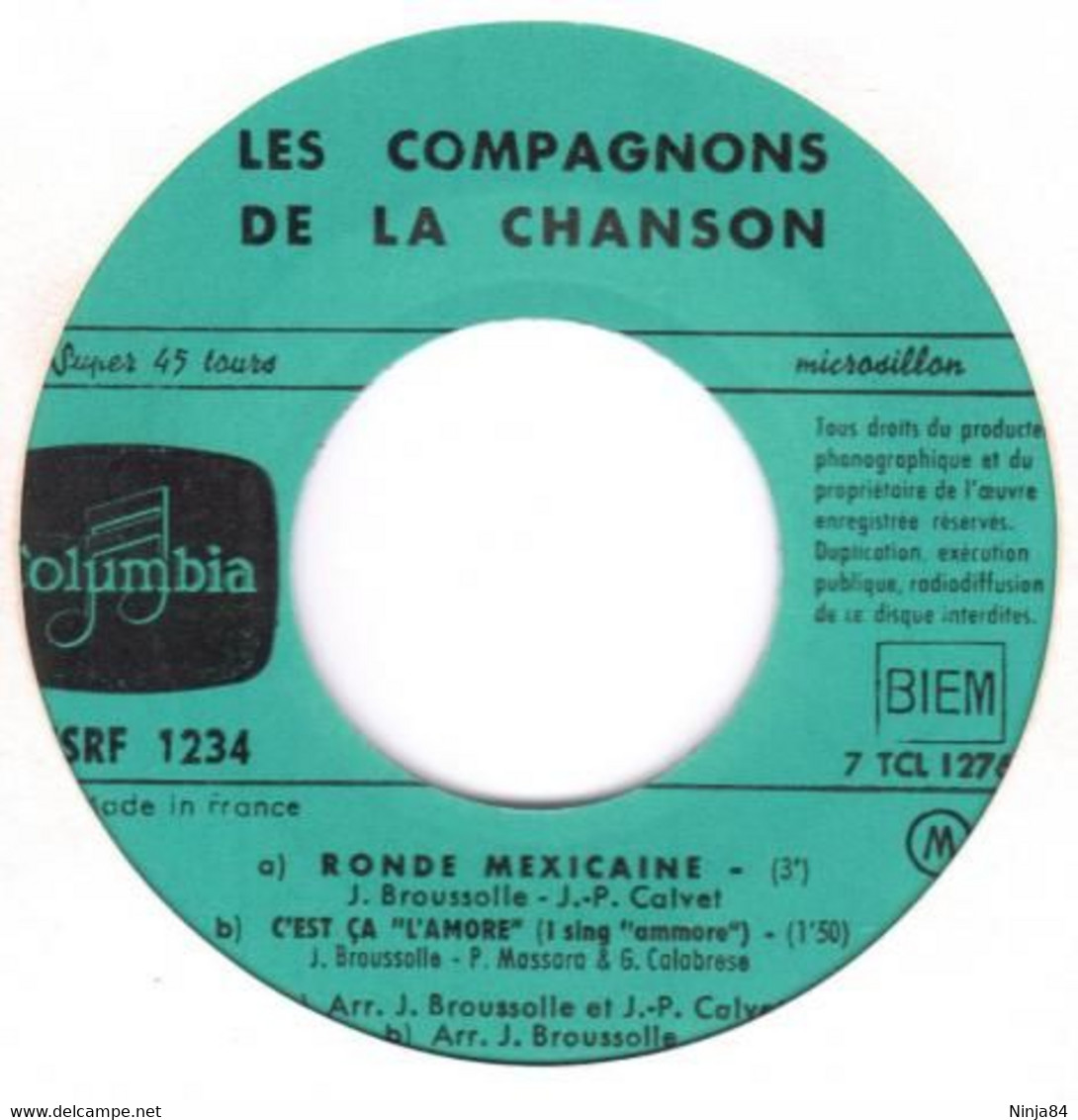 EP 45 RPM (7")  Les Compagnons De La Chanson  "  Ronde Mexicaine   " - Other - French Music