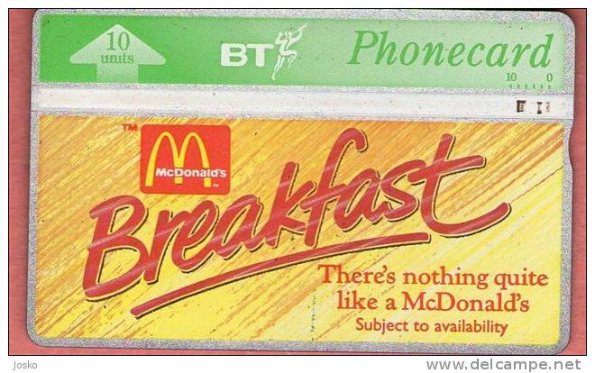 McDonald`s - Breakfast  ( England - Very Rare Card ) McDonalds Mac Donald`s Mc Donalds Food Alimentation Alimente Foods - Alimentation