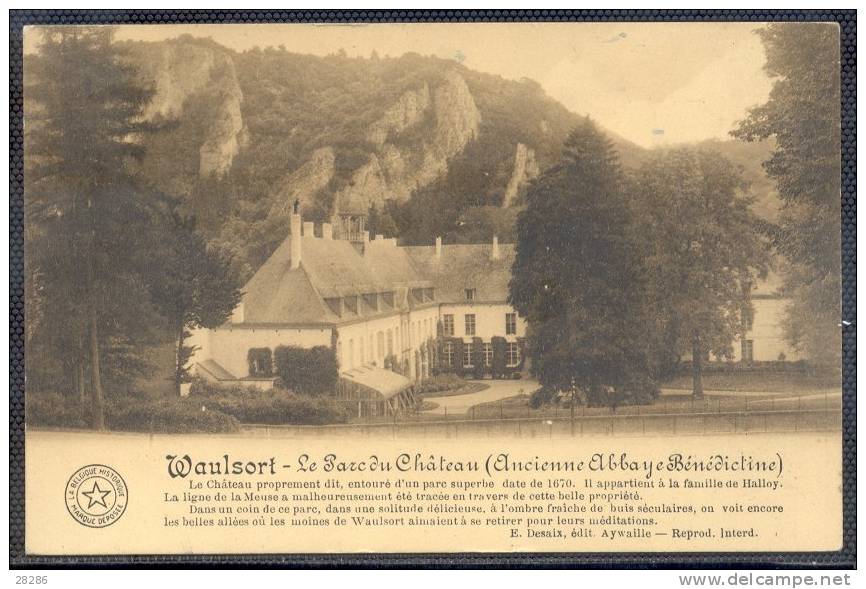 WAULSORT    Le Parc Du Chateau        Ecrite En 1914 - Hastière