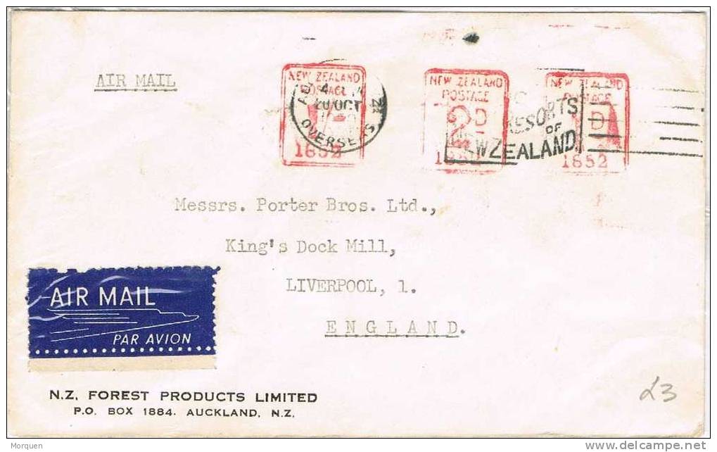 2244. Carta Aerea AUCKLAND (Nueva Zelanda) 1950 - Lettres & Documents