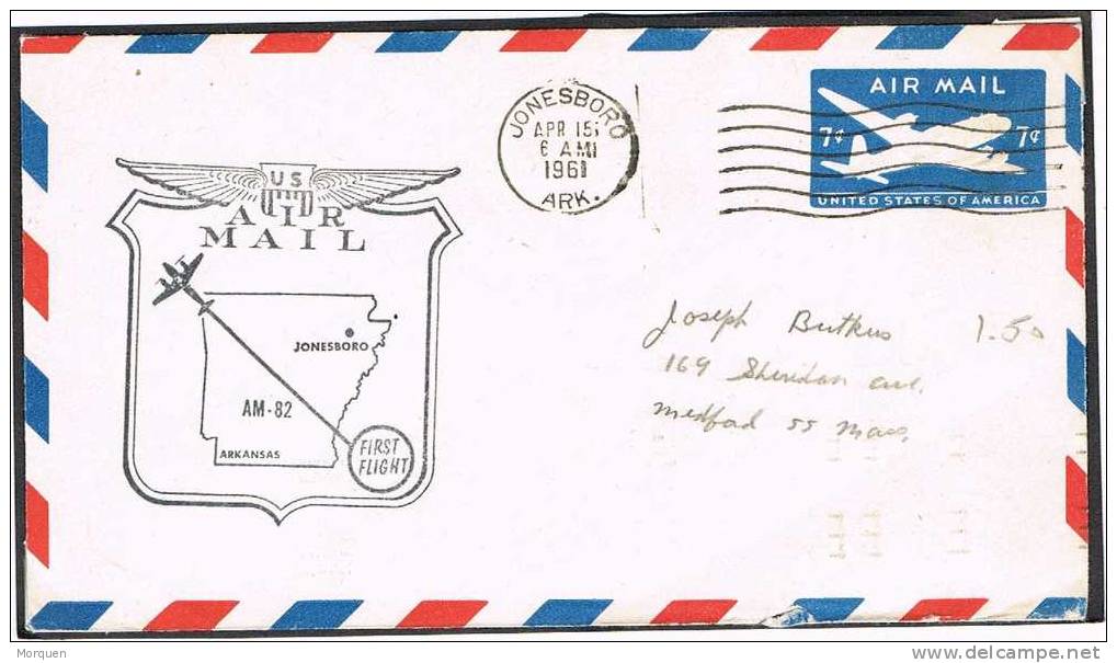 1159. Carta Aerea JONESBORO (arkansas) 1961.  FIRST FLIGHT - Storia Postale