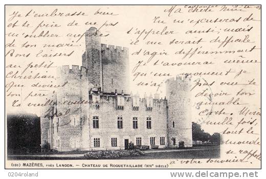 Langon  - Mazères - Château De Roquetaille ( XIV) - Carte Précurseur : Achat Immédiat - Langon