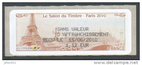 ATM - Le Salon Du Timbre - Paris 2010 / Tour Eiffel - 2000 « Avions En Papier »