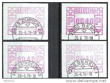 Schweiz Suisse 1978: FRAMA Zumstein 2  Michel 2  Set Mit Ersttag-Orts-Stempel  (SBK = CHF 200.00 Für Voll-o) - Frankiermaschinen (FraMA)