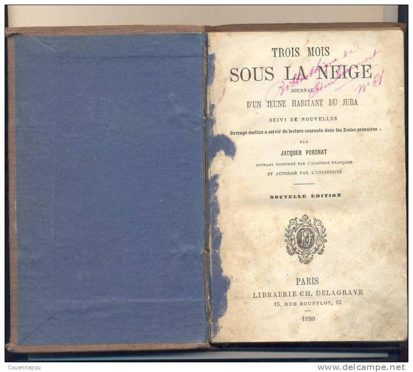 JOURNAL D UN JEUNE HABITANT DU JURA  Par Jacques Porchat  1880 - Franche-Comté