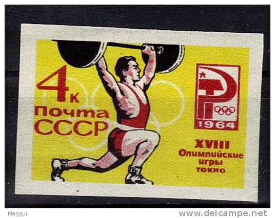 URSS  N°2844  * *  NON DENTELE   Jo  1964  Halterophilie - Weightlifting