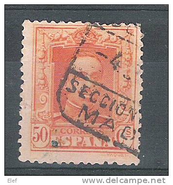 ESPANA / Espagne 1922, Yvert N° 283, Alfonso XIII, 50 C Orange Obl " SECCION MADRID "  ;TB - Usados