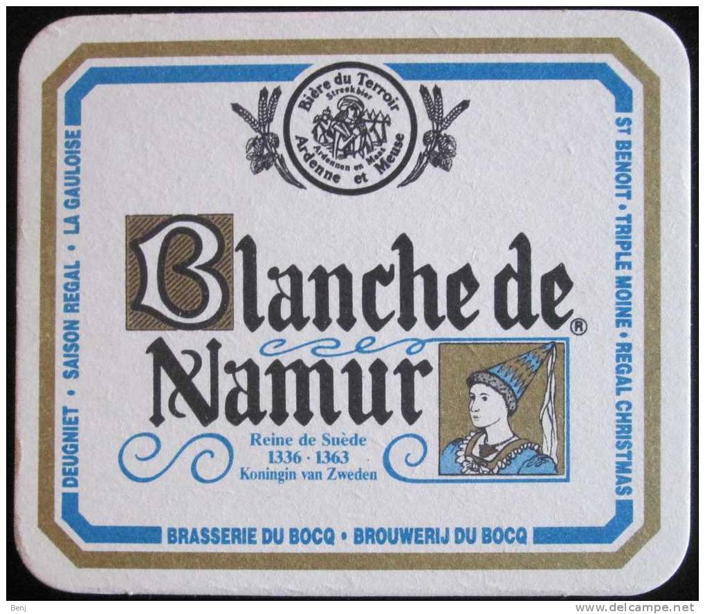 Sous-bock BLANCHE DE NAMUR Bière Du Terroir Ardenne Et Meuse (Brasserie Du Bocq - Brouwerij Du Bocq) (G) - Sous-bocks