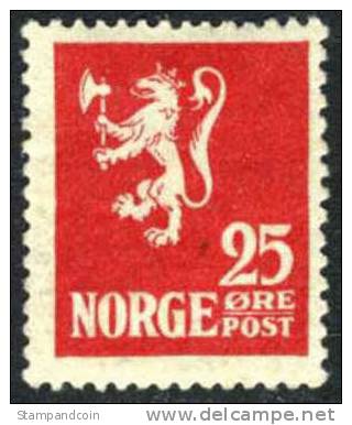 Norway #102 Mint Hinged 25o Scarlet From 1924 - Neufs