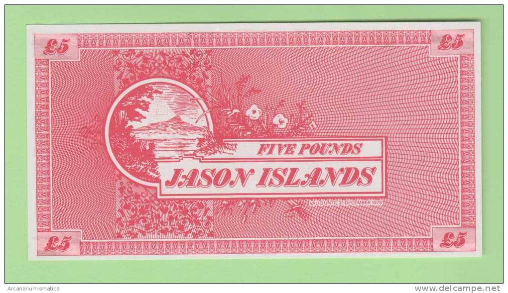 JASON  ISLANDS  5  POUNDS  1.979   PLANCHA/SC/UNC   ¡¡¡MUY RARO!!!  DL-9613 - Otros – Oceanía