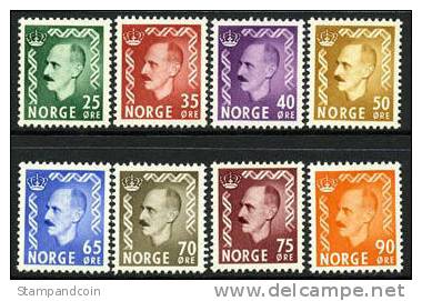 Norway #345-52 XF Mint Hinged Haakon Type From 1955-57 - Nuovi