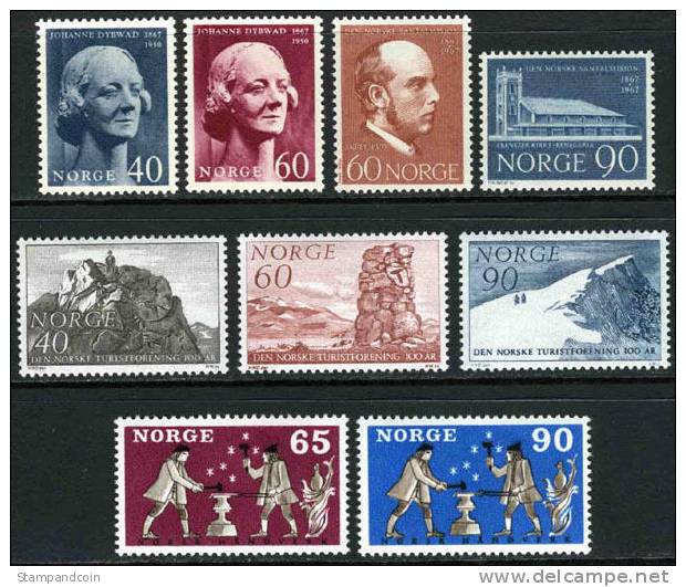 Norway #506-14 XF Mint Hinged 4 Sets From 1967-68 - Neufs