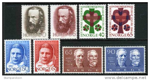 Norway #515-22 XF Mint Hinged 4 Sets From 1968 - Ungebraucht