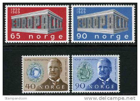 Norway #533-36 XF Mint Hinged 2 Sets From 1966 - Unused Stamps