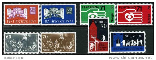 Norway #570-77 XF Mint Hinged 4 Sets From 1971 - Neufs