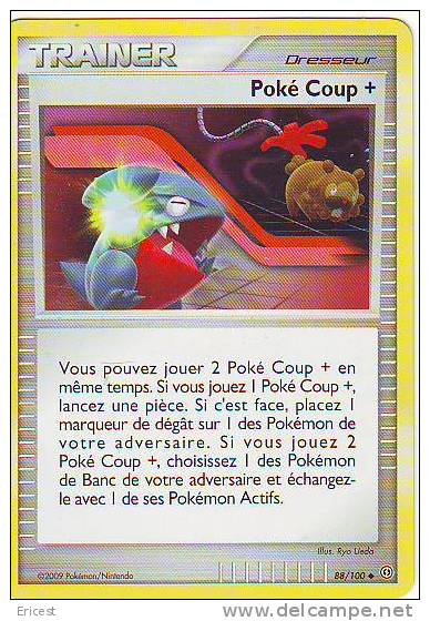 -- CARTE POKEMON TRAINER POKE COUP + 88/100 BON ETAT - Autres & Non Classés