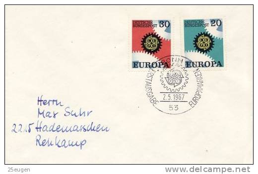 GERMANY  EUROPA CEPT 1967  FDC - 1967