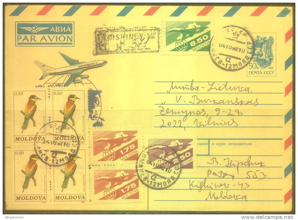 MOLDOVA Cover MD 031 Postal History BIRDS Air Mail - Moldova