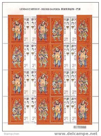 1997 Macau/Macao Stamps Sheet - Legend & Myth - God Of Door Fencing - Fencing