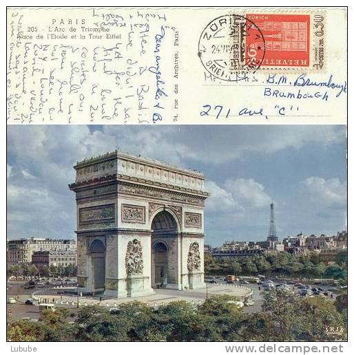 AK Paris Ab Zürich Nach New York     1963 - Lettres & Documents