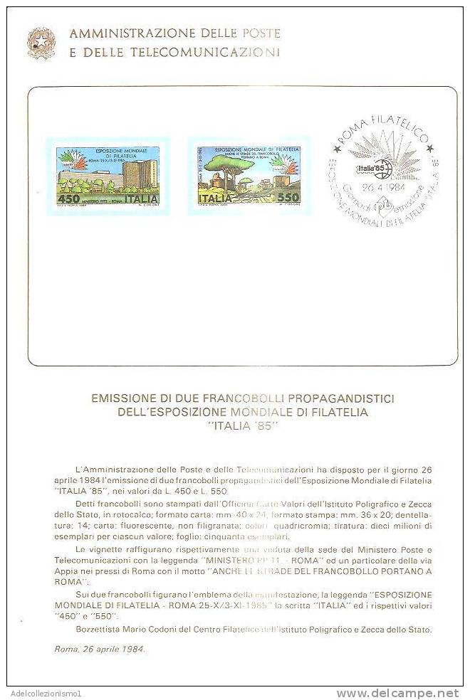 50694)bollettino Illustrativo Celebrativo Francobolli Espo. Mondiale Di Filatelia Con Annullo Raffigurativo - 1971-80: Storia Postale