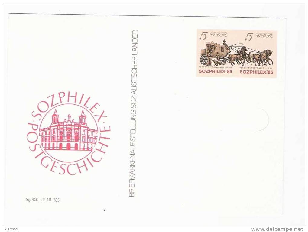 DDR Ganzsache 1985 Nr.P 93 Briefmarkenausstellung SOZPHILEX In Berlin D 484 NP - Cartes Postales - Neuves