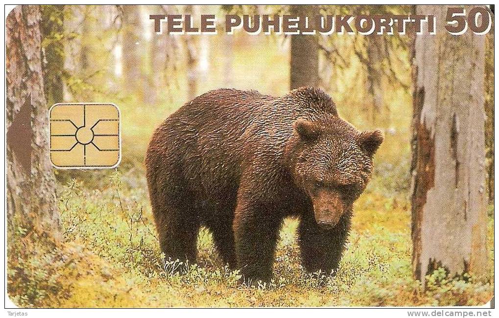 POSTAL DE FINLANDIA DE UN OSO PARDO  (BEAR) - Osos