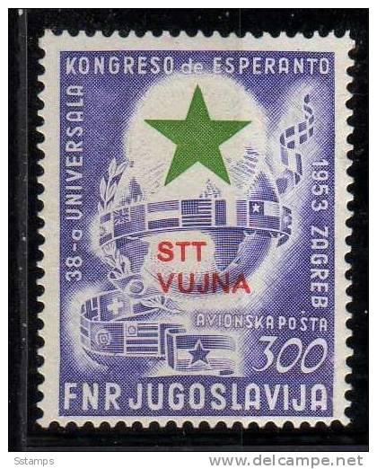 1953  104 A  JUGOSLAVIA ITALIA TRIESTE B  SLOVENIA ESPERANTO   NEVER HINGED - Ongebruikt