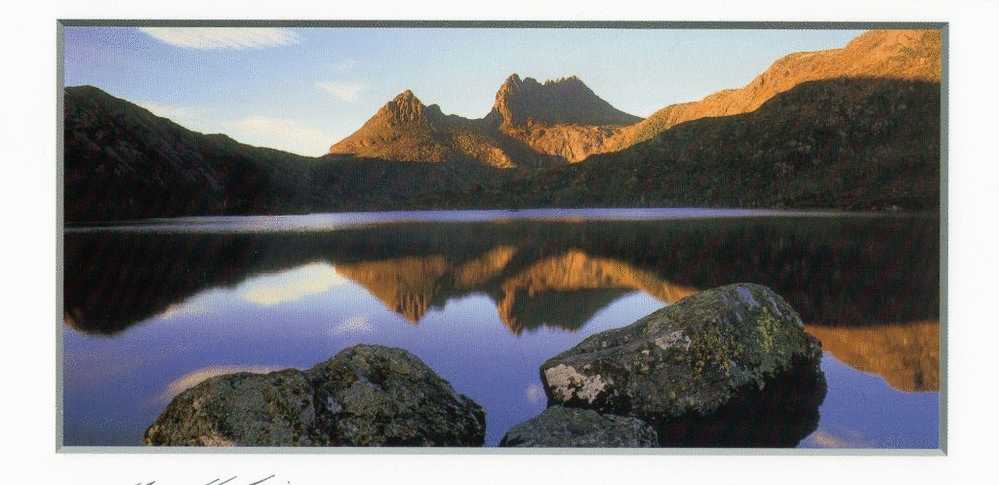 Australia Tasmania Cradle Mountain From Dove Lake - Chris Harding Long PC 21.5x10cm Unused - Wilderness