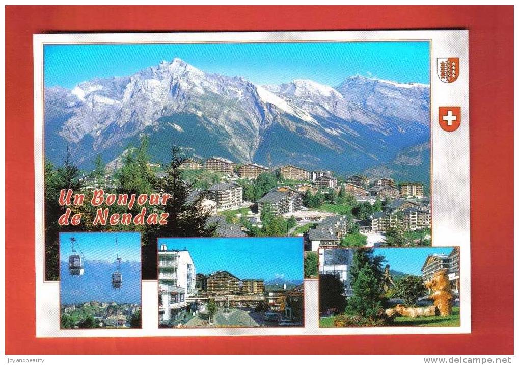 A018,11901- Nendaz, édition Perrochet, Multivues, Circulée Sous Enveloppe, Carte Moderne - Nendaz