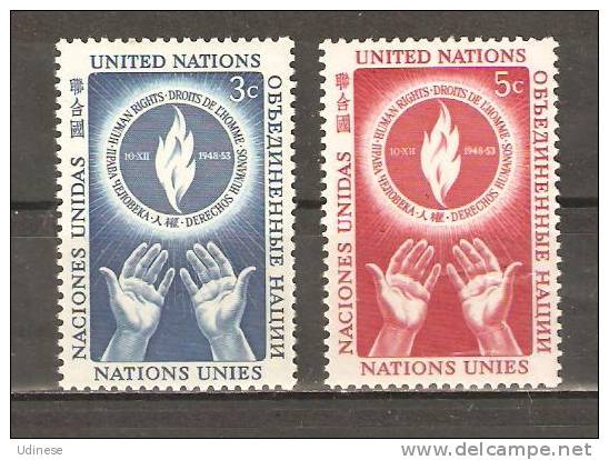 UNITED NATIONS NEW YORK 1953 - HUMAN RIGHTS - CPL. SET - MNH MINT NEUF NUEVO - Nuevos