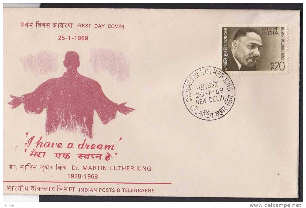 1969 India Martin Luther King First Day Cover STAMP Cancel Cover Nice Item To Buy - Martin Luther King
