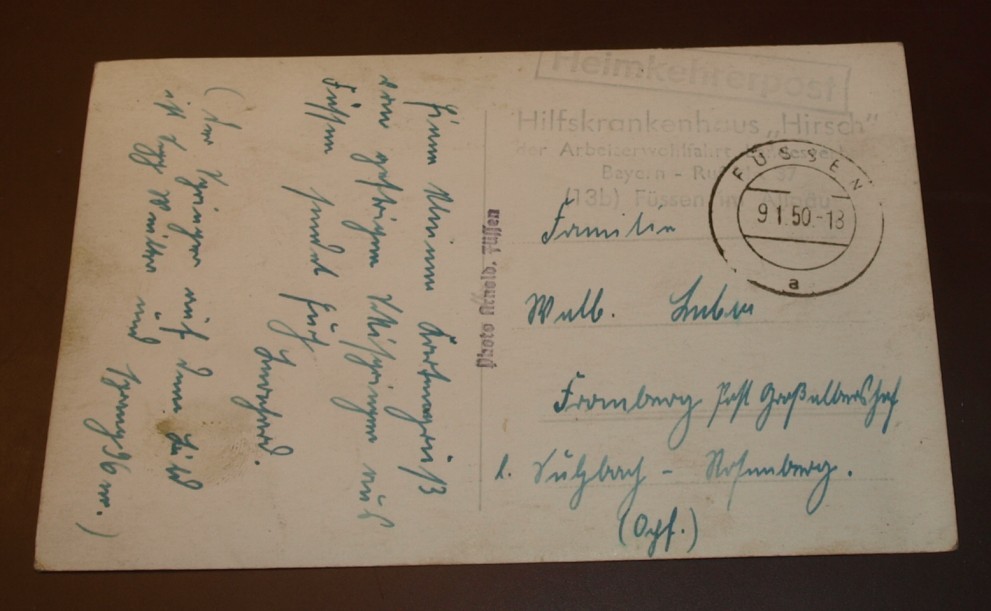 Cover Brief Heimkehrerpost Füssen  1950  #1142 - Briefe U. Dokumente