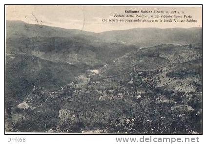 SALISANO SABINA   ( RIETI )  VEDUTA DELLE ROCCHE E DEL RIDENTE FIUME FARFA - 1931 - Rieti