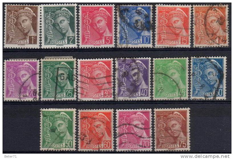 France : N° 404 à 416A O (sauf N° 404 405 Et 406 X) - 1938-42 Mercure