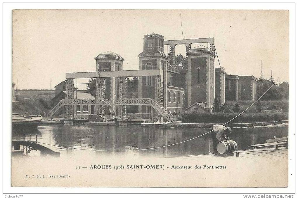 Arques (62) : L'ascenseur à Péniches Des Fontinettes Env 1905 (animée). - Arques
