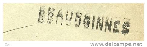 255 Op Brief Met Stempel BRUXELLES Met Naamstempel (griffe) ECAUSSINNES , Brief Met Hoofding GRANITS / Soignies - Linear Postmarks