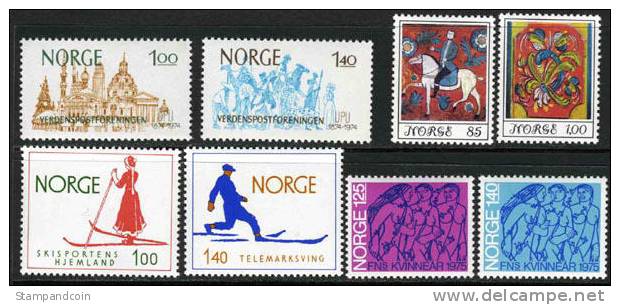 Norway #643-50 XF Mint Hinged 4 Sets From 1974-75 - Neufs