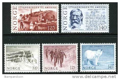 Norway #658-62 XF Mint Hinged 2 Sets From 1975 - Ungebraucht